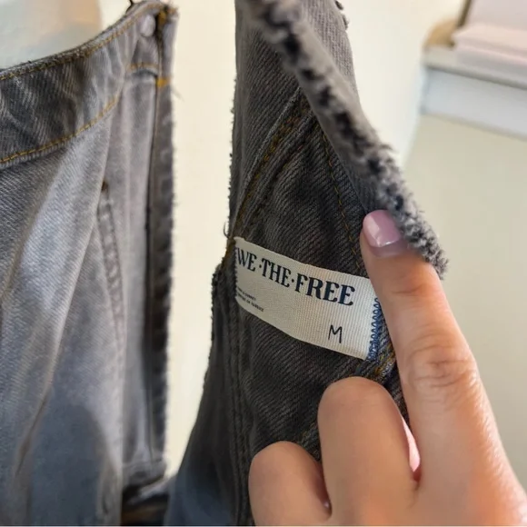 NWT Free People Gray Wide-Leg Denim Overalls - Picture 10 of 13